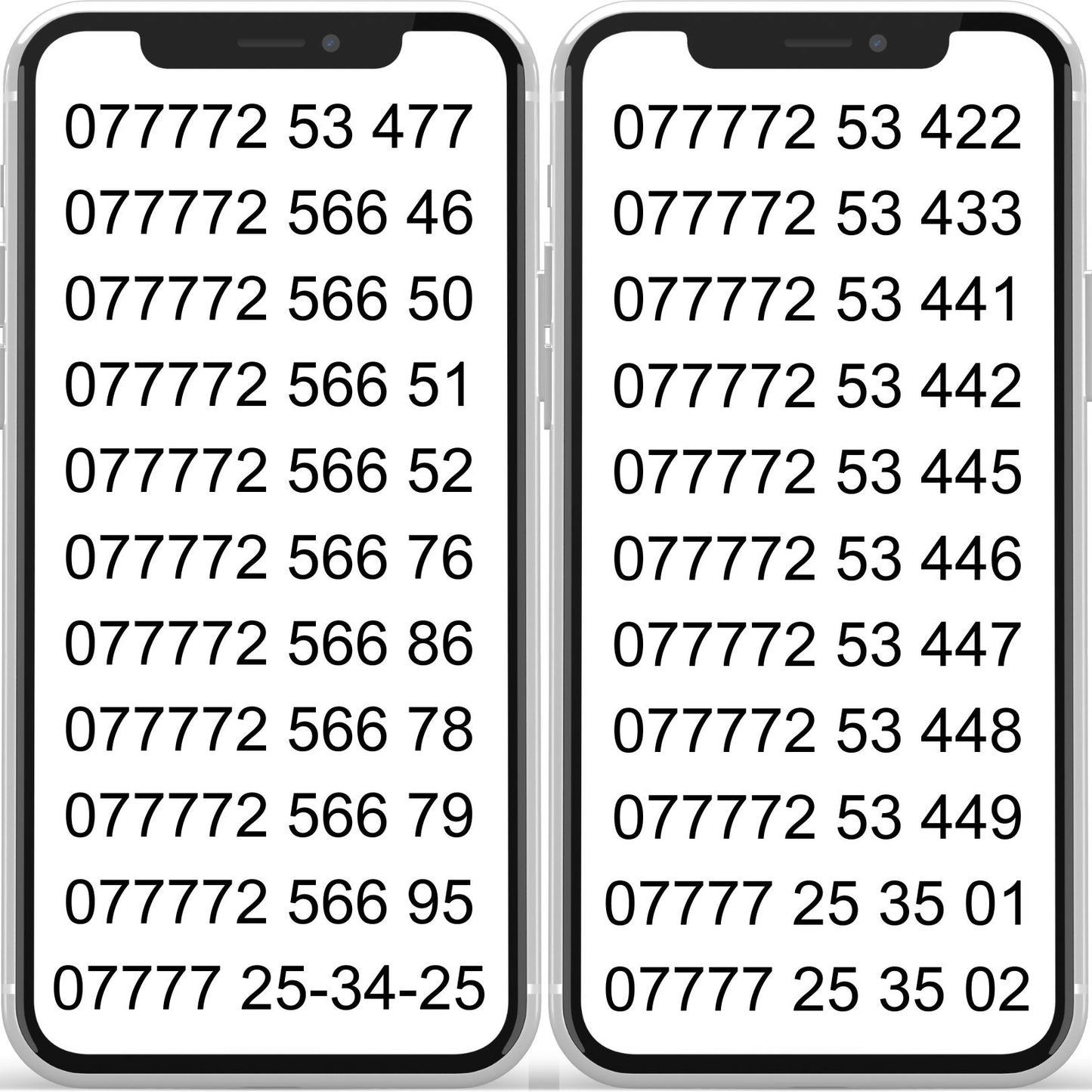 UK VIP Mobile Numbers- Exclusive Gold Numbers for Sale by EE - Buy VIP numbers . Gold Numbers list.