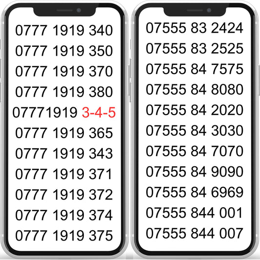 Exclusive Gold Mobile Numbers – Memorable & Sequences - 07771919 and 07555 A8-V by Vodafone – Buy VIP mobile numbers UK. Gold Numbers list. Exclusive Vodafone VIP Phone Numbers – Choose Your Own Number Today