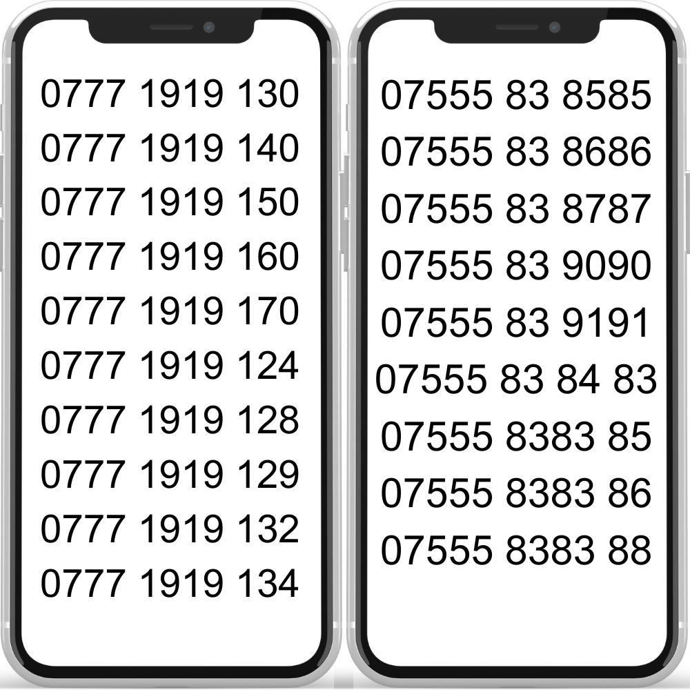 UK VIP Phone Numbers List – 07771919, 07555 8383 Premium Gold Number SIM Card L-V by Vodafone – Buy VIP mobile numbers UK. Gold Numbers list. Vodafone UK Gold Numbers for Sale – 07771919 , 07555 83838 & More