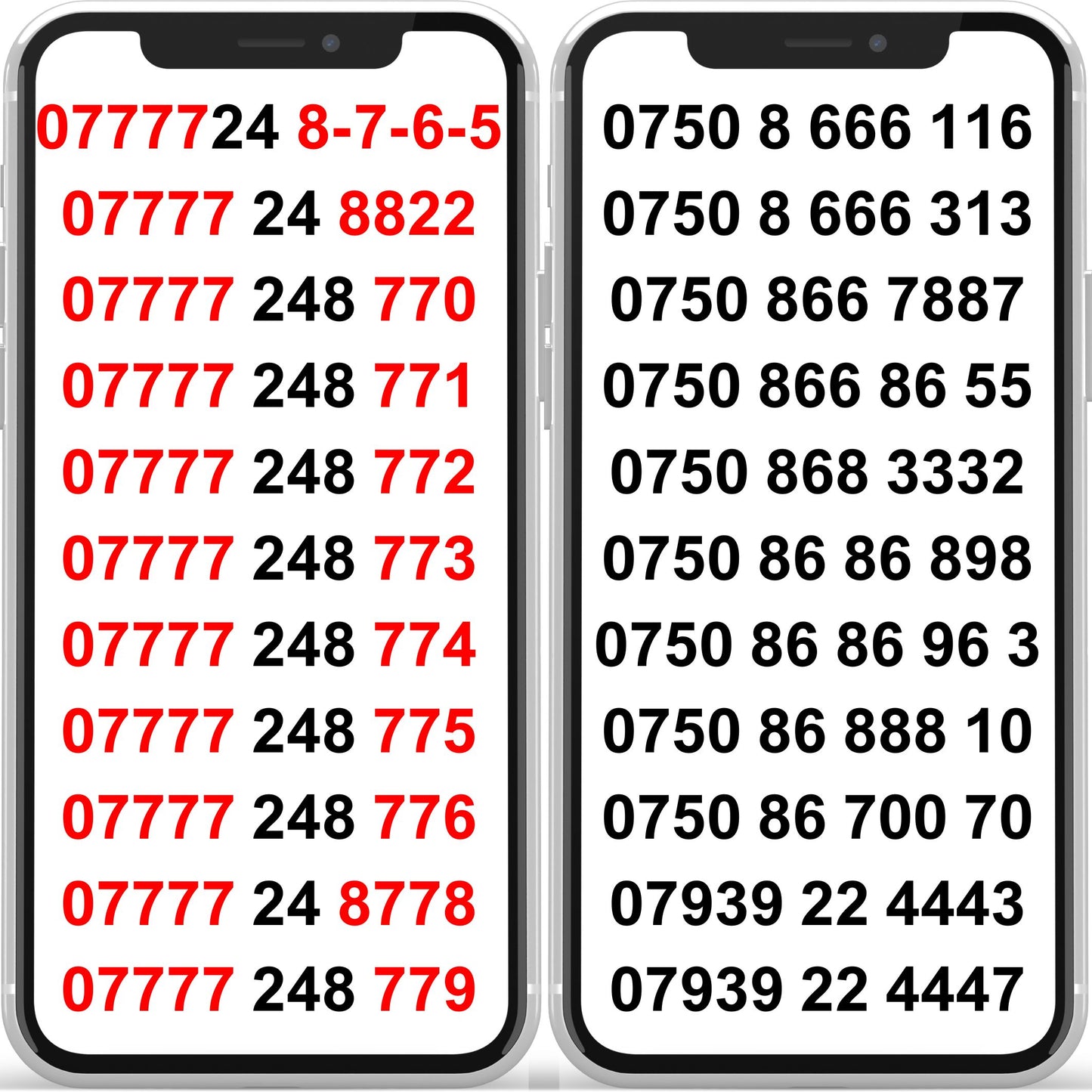 Exclusive VIP Mobile Numbers – 07777, 888, 666 Business & Personal Gold Numbers B5-E by EE