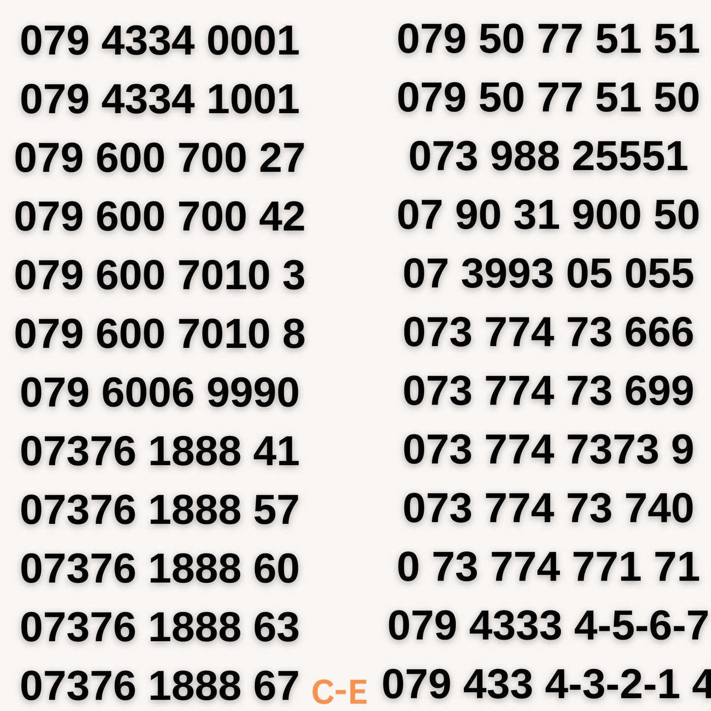 VIP Mobile Numbers UK– Repeated 0001, 1888, 007, 600700, Exclusive Numbers for Sale C-E by EE – Buy VIP mobile numbers UK. Gold Numbers list. EE VIP Mobile Numbers – Repeated 0001, 1888, 007, 600700 –Exclusive UK