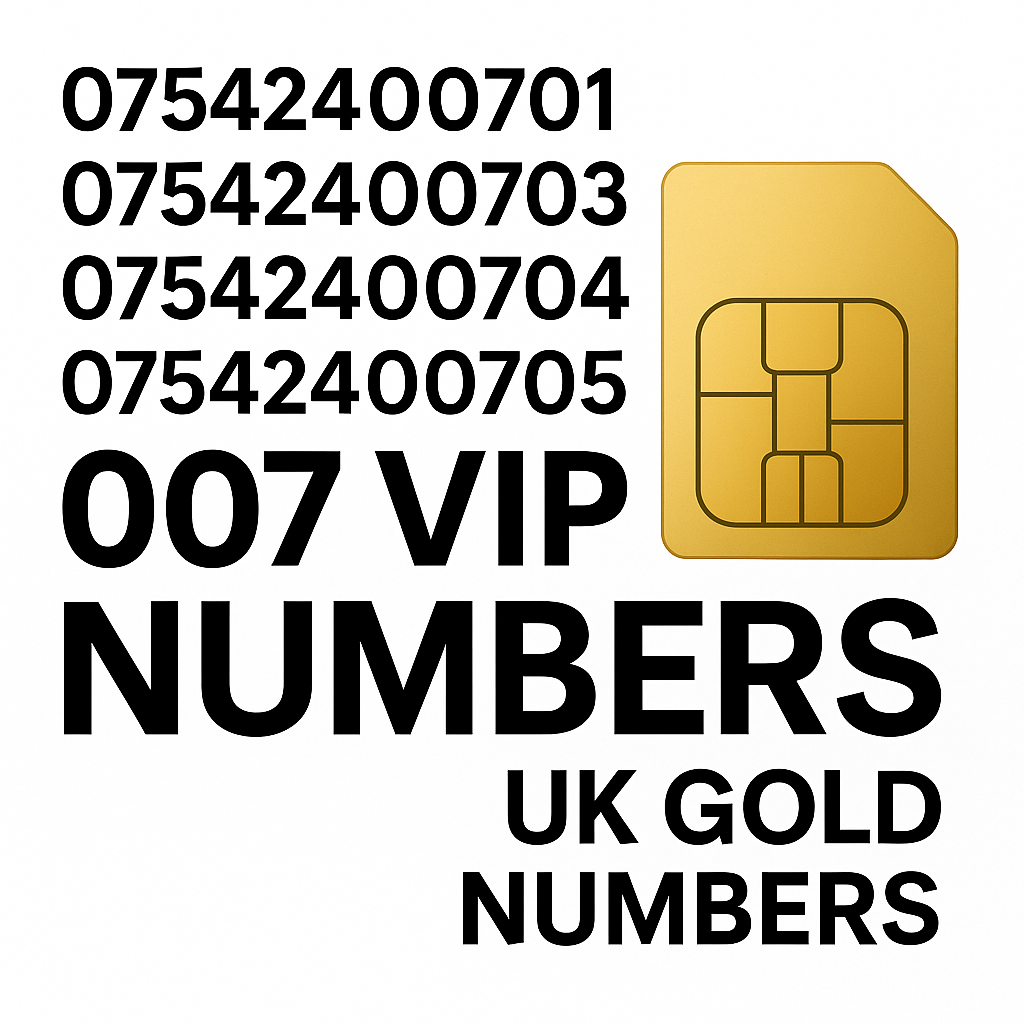 Gold SIM card with numbers and text on a white background
