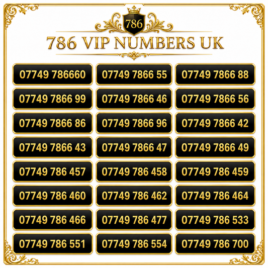 Bismillah 786 & 7866 Gold Mobile Numbers UK – Choose Your VIP Number A7-O by O2 – Buy VIP mobile numbers UK. Gold Numbers list. 786 Mobile Numbers UK | Bismillah Gold & VIP Numbers