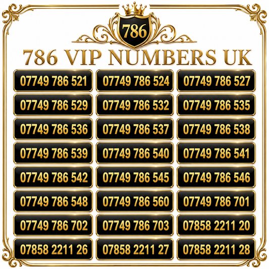 786 , 2211 Gold & Repeating Mobile Numbers UK – Choose Your VIP PAYG SIM B4-O by O2 – Buy VIP mobile numbers UK. Gold Numbers list. 786 Bismillah & 2211 Mobile Numbers UK | Gold VIP Numbers