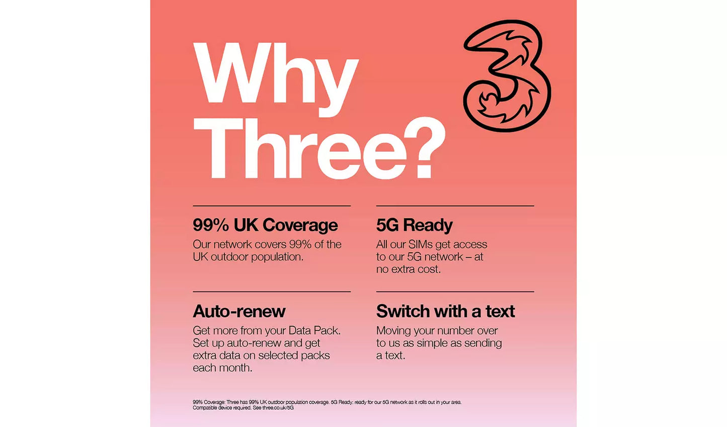 Three UK Pay As You Go SIM Card PAYG Nano Micro Standard. TRIO SIM UK 3G , 4G ,5G