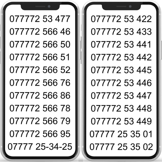 UK VIP Mobile Numbers 07777 – Exclusive Gold VIP Numbers for Sale A5-E