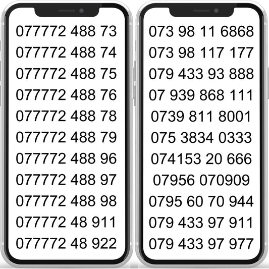 UK Gold VIP Mobile Numbers 7777 – Premium, Memorable & Easy to Remember Gold Numbers for Sale J-E