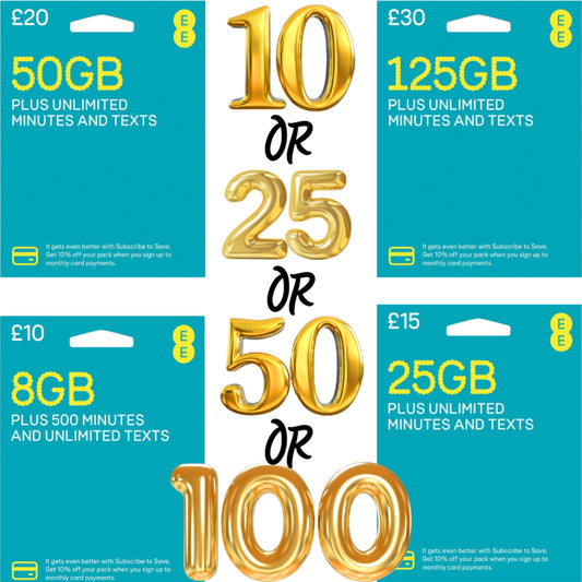 EE UK Pay-As-You-Go SIM Card – PAYG - EE Sim Card- EU Roaming