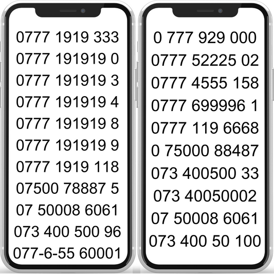 Prestigious UK VIP Mobile Numbers – Memorable 5000, 4005000, 0777191919 SIM Cards for Sale V-V