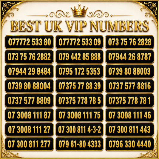 Best EE UK VIP numbers and gold numbers image showing premium memorable mobile number patterns.
