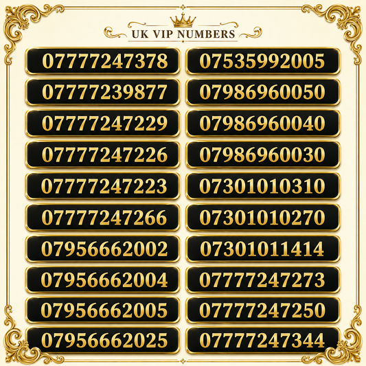 EE UK VIP numbers premium mobile number selection with memorable gold numbers patterns