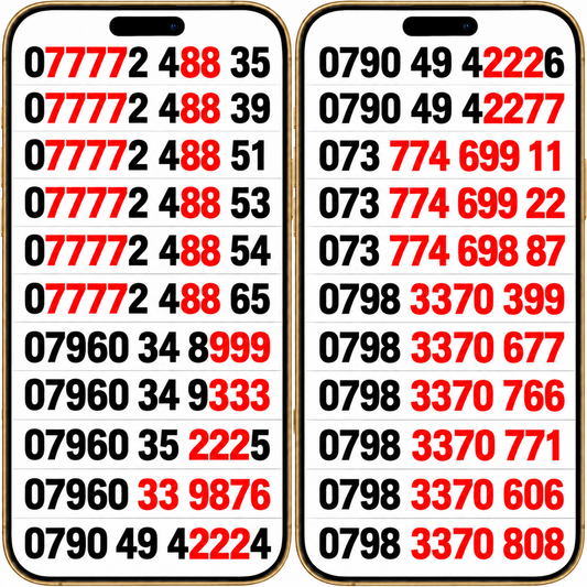 UK VIP Mobile Numbers – 7777 Patterns & Memorable Gold Numbers R-E by EE – Buy VIP mobile numbers UK. Gold Numbers list. SALE: EE VIP Mobile Numbers-UK – 077772488, 888, 666 – Easy Memorable