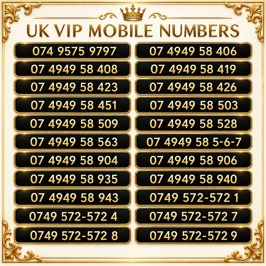Gold VIP Mobile Numbers – UK Premium Gold Numbers for Sale J-E by EE – Buy VIP mobile numbers UK. Gold Numbers list. Shop EE VIP Numbers – Pay As Yo Go Gold Numbers for Sale