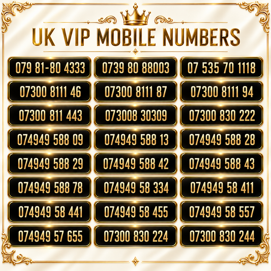 Exclusive VIP Mobile Numbers – Business & Personal Gold Numbers A7-E by EE – Buy VIP mobile numbers UK. Gold Numbers list. Buy EE UK VIP Mobile Numbers - 007,  Gold Numbers For Sale