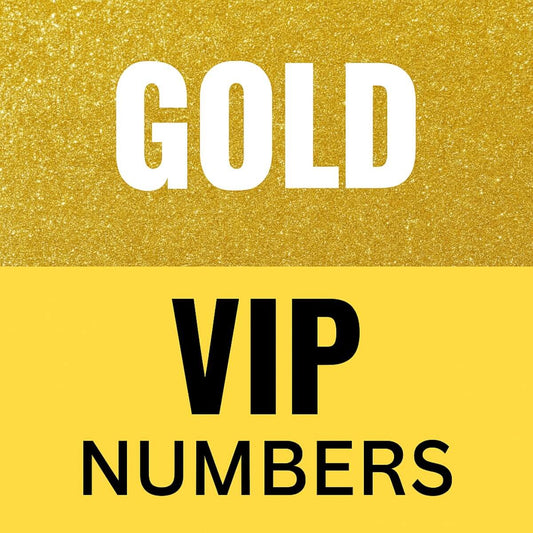 Gold and yellow background with 'GOLD VIP NUMBERS' text