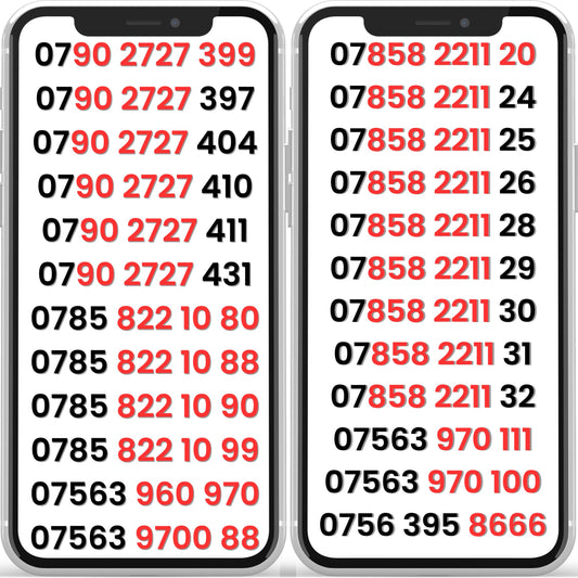 O2 UK VIP mobile numbers gold numbers repeating patterns ,easy to remember pay as you go SIM cards.
