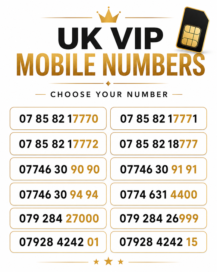 O2 VIP Numbers (Pay&Go) Mobile SIM Cards | Gold Numbers For You