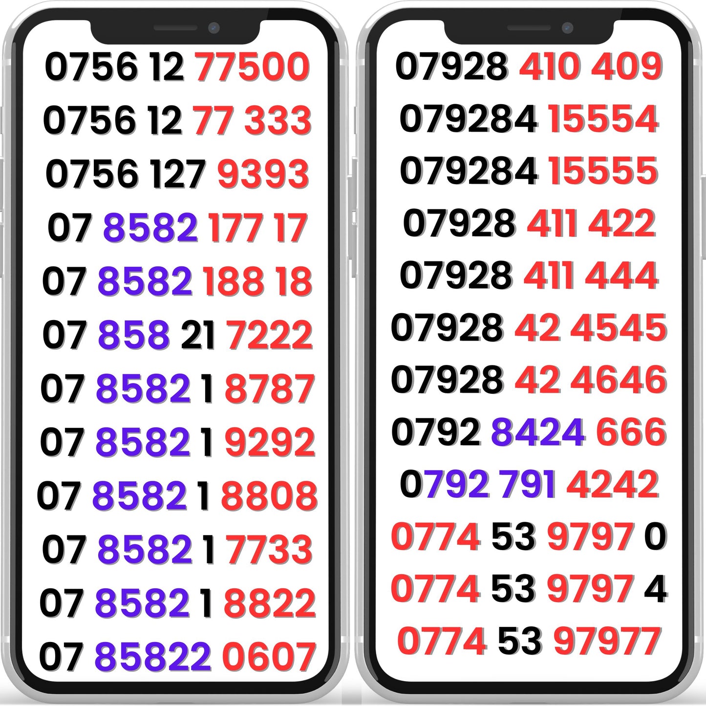 O2 UK VIP mobile numbers gold numbers repeating patterns easy to remember