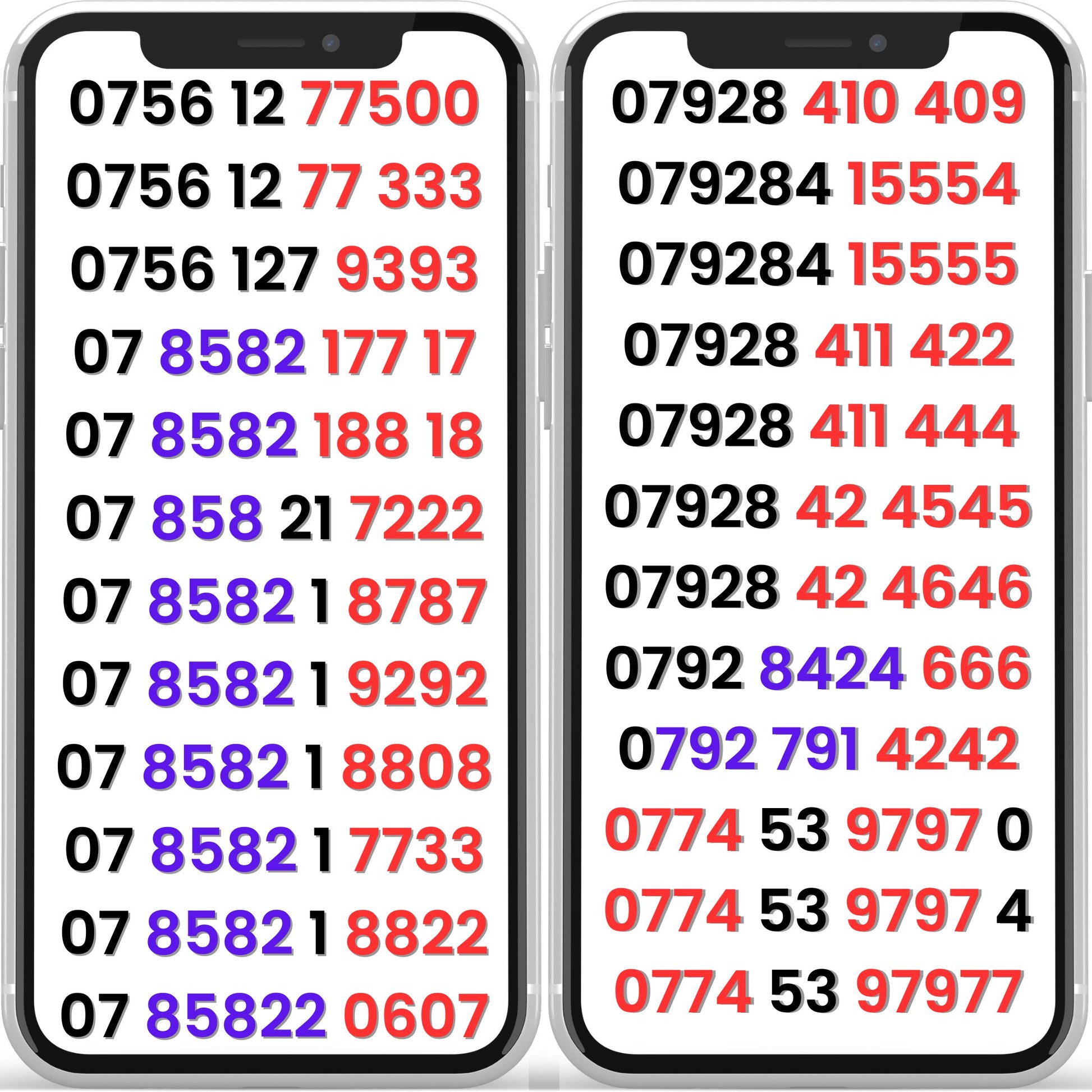 O2 UK VIP mobile numbers gold numbers repeating patterns easy to remember