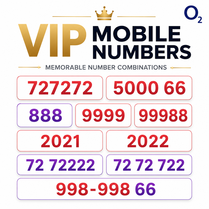 O2 VIP Numbers (Pay&Go) Mobile SIM Cards | Gold Numbers For You