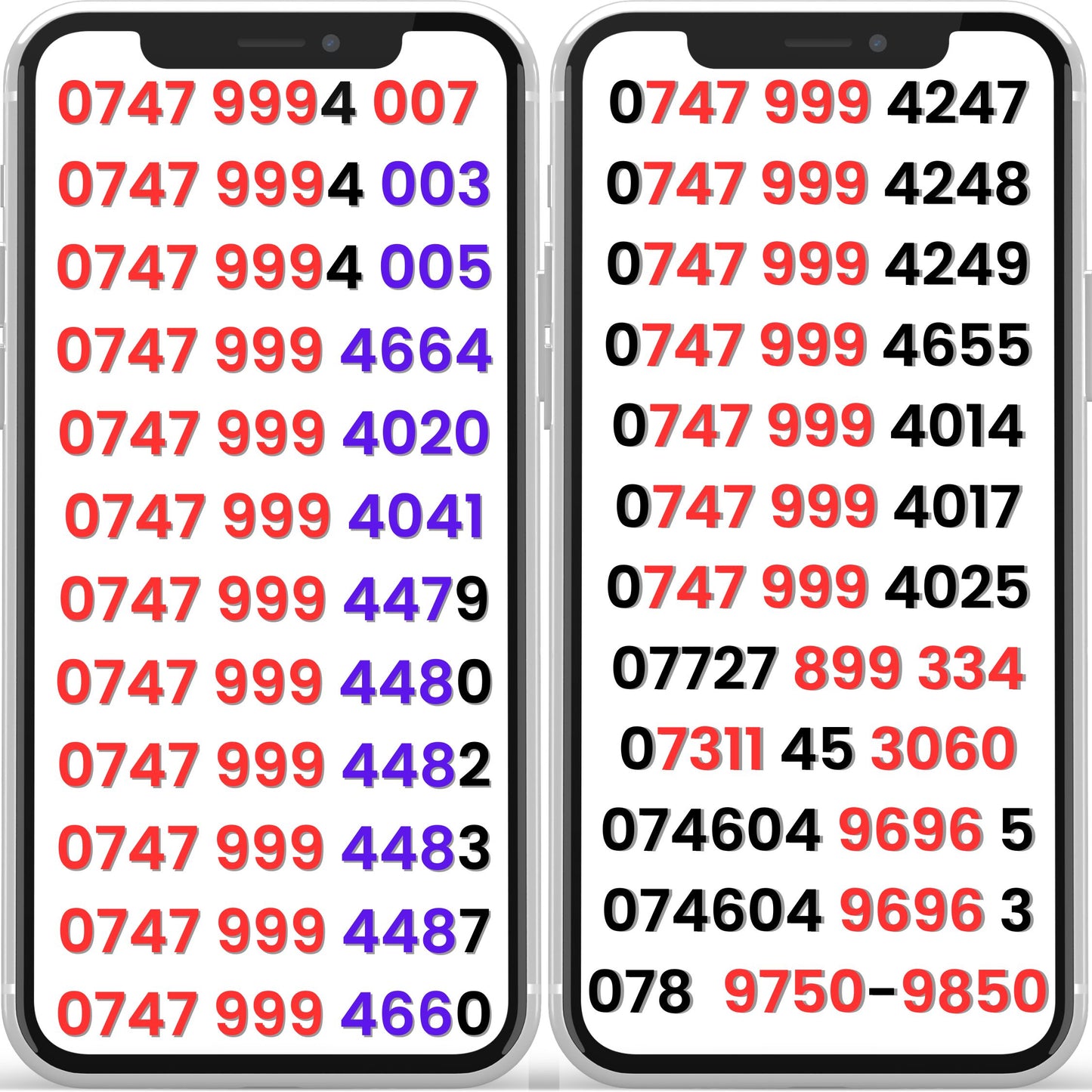 UK VIP Mobile Numbers & Gold Numbers – 999 & 077355444XX Pattern - Pay As You Go B4-3 by THREE – Buy VIP mobile numbers UK. Gold Numbers list. Three VIP Numbers UK – 077355444 Pay As You Go Mobile Gold Numbers