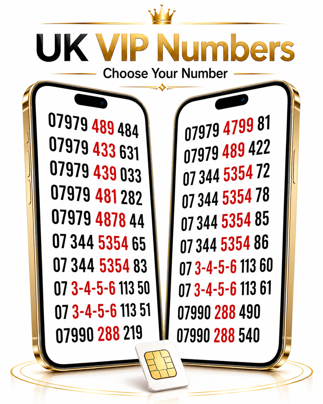 07979 VIP Numbers UK Gold Numbers - Choose Your Number Today A3-L by Lebara – Buy VIP mobile numbers UK. Gold Numbers list. Lebara VIP Numbers UK Gold Numbers Easy to Remember 07979 & 3-4-5-6