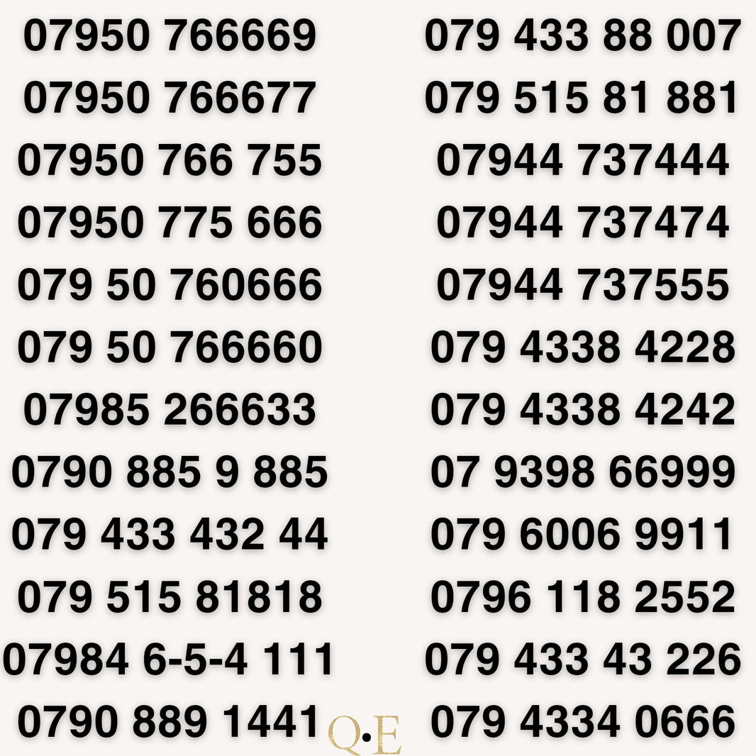 EE VIP Numbers Pay Go Mobile SIM Cards Gold Numbers For You Ee vip numbers pay go mobile sim cards gold numbers for you