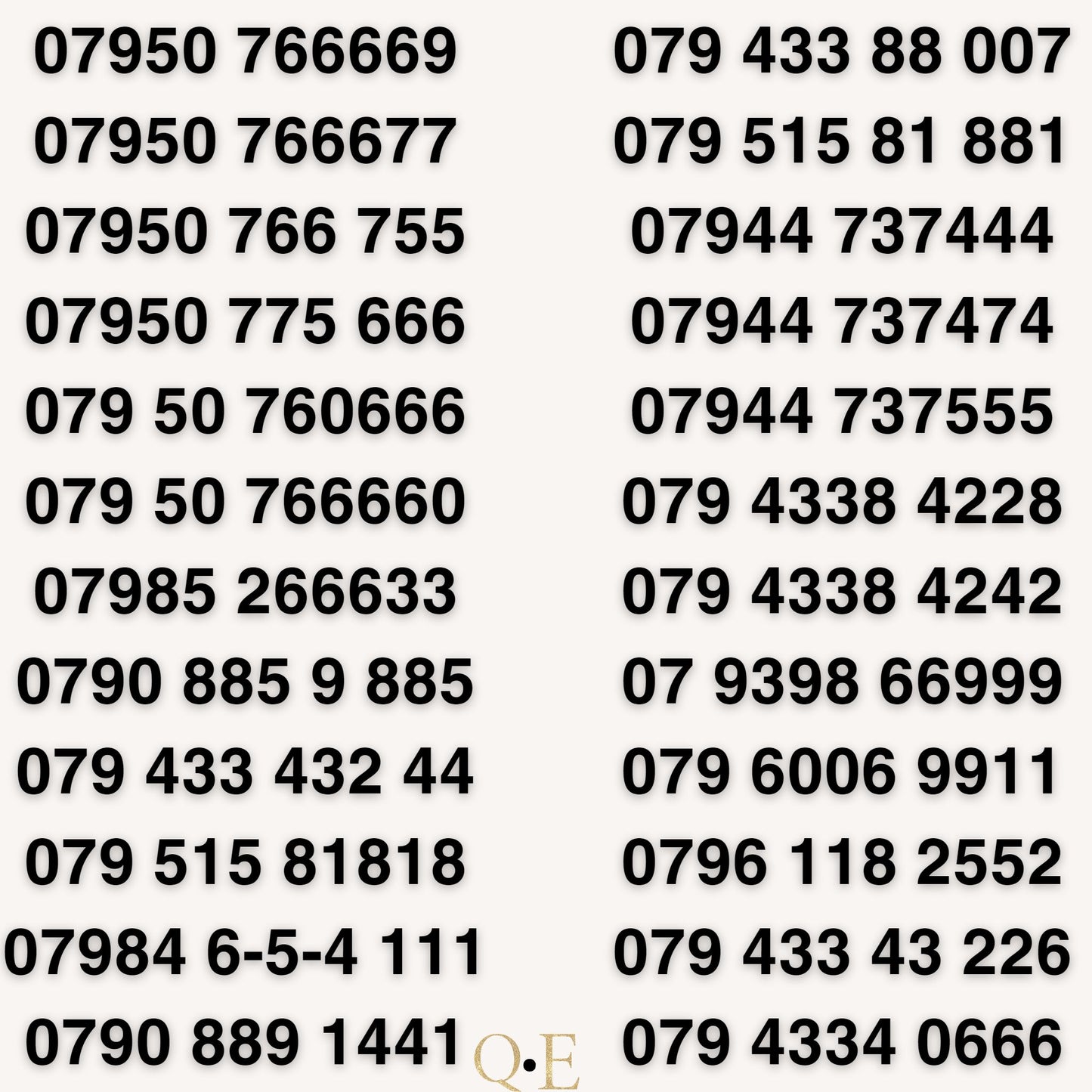 Buy UK Gold VIP mobile numbers, easy to remember and memorable numbers with a premium SIM card, 20% off and free delivery.