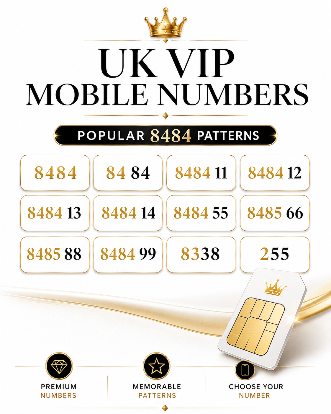 VIP Mobile Numbers – Memorable & Premium SIM Card Numbers for Sale i-O by O2 – Buy VIP mobile numbers UK. Gold Numbers list. Buy O2 VIP Numbers - UK Gold Numbers – Memorable & Premium SIM Card