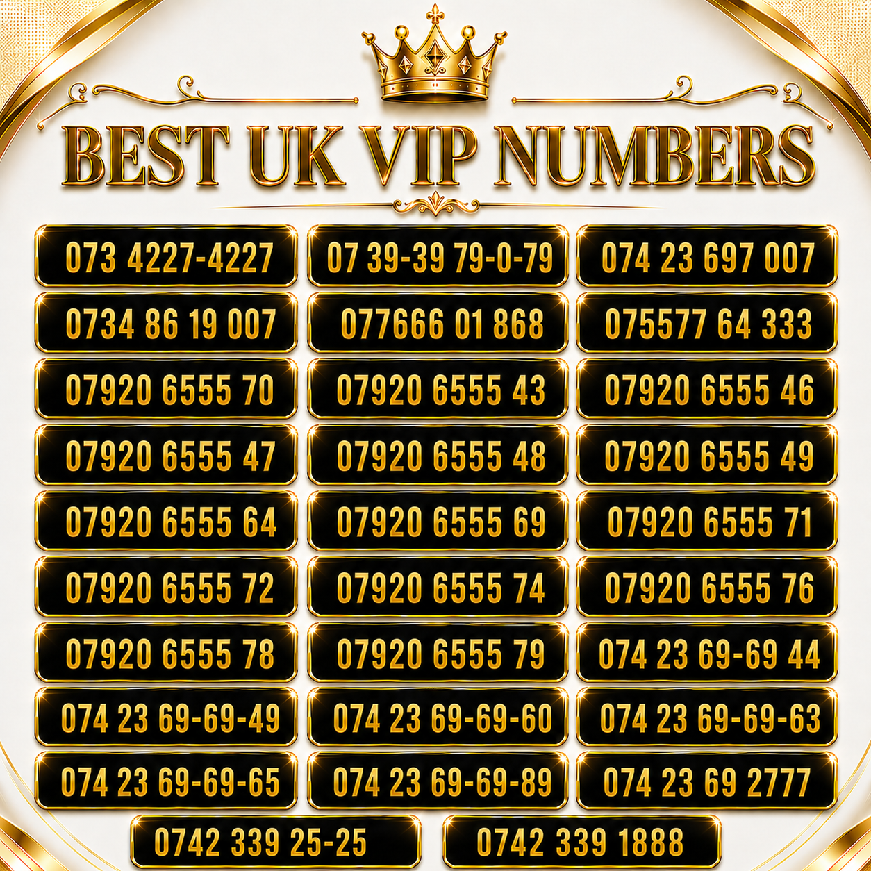 Prestigious UK VIP Mobile Numbers –PAYG SIM Cards List for Sale V-V by Vodafone – Buy VIP mobile numbers UK. Gold Numbers list. Best Vodafone UK VIP Numbers 65555 PAYG Gold Numbers