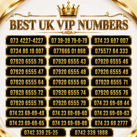 Vodafone best UK VIP numbers and gold numbers with 6555, 69-69, 4227-4227, 007 and 1888 patterns