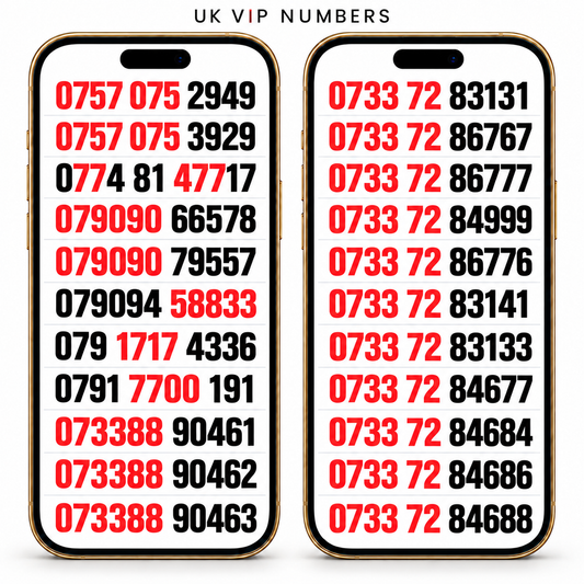 UK VIP Mobile Numbers – Memorable Gold Numbers with PAYG SIM Cards N-V